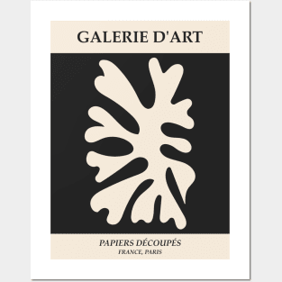 Abstract art, Matisse style print, Mid century modern, Papiers decoupes, Minimalist print, Black beige, Cutout poster, Gallery art Posters and Art